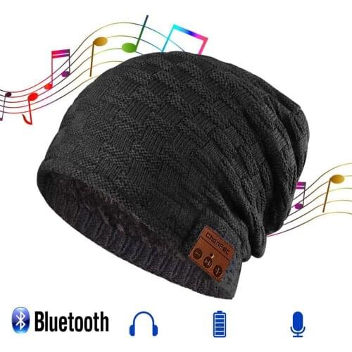 Fashion Wireless Bluetooth 4.2 Headphones Music Hat Smart Caps Headset Warm Beanies Winter Hat with Speaker Mic Support TF Card
