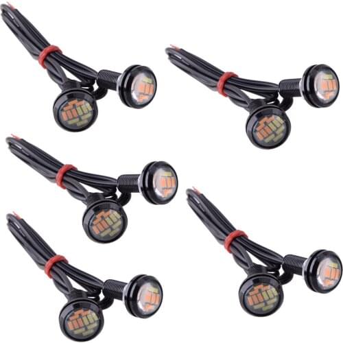 Universal 1 Set 23MM Car Dual Color Eagle Eye LED Daytime Running Light Tail Reversing Backup Lamp 15W 12V
