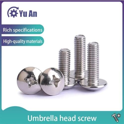 M3m4m5m6 Nickel Plated Color Zinc Black Zinc Cross Large Flat Head Screw TM Half Round Head Umbrella Head Screw 100Pcs