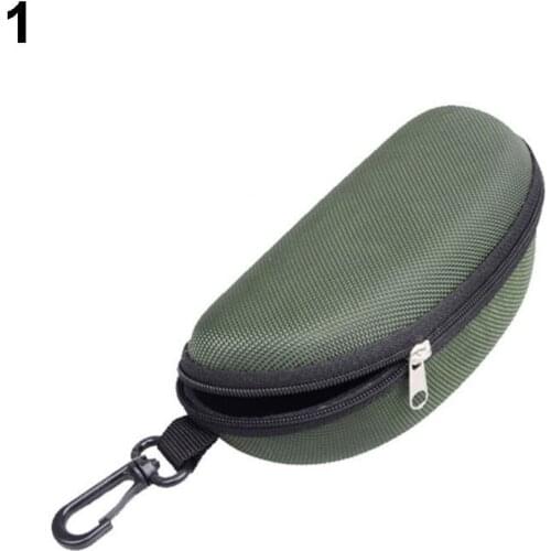 Fashion Portable Zipper Eye Glasses Clam Shell Sunglasses Protect Hard Case Box