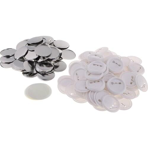 100 Sets 58mm DIY Blank Pin Badge Button Cover Clip Pin Parts for Button Maker DIY Craft Scrapbooking