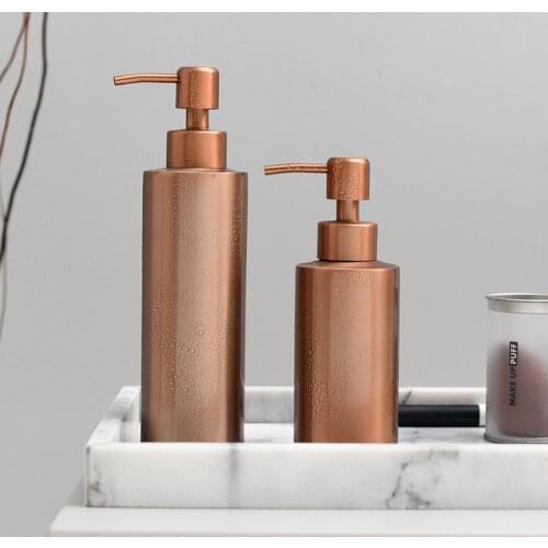 Liquid Soap Dispenser Hand Kitchen Sink Soap Container 304 Stainless Steel Rose Gold Bathroom Shampoo Holder Wall Mounted Bottle