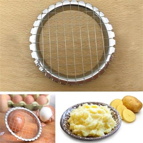 1pc Vegetable Cutting Net Hand Press Potato -Slicer Stainless Steel Mashed -Grid Cutter for Kitchen Cut Eggs Multifunction