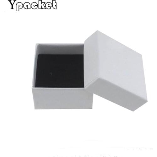 100Pcs/Lot Ring Earring Necklaces Packaging Square Solid Colors Cardboard Gift Boxes Storage Display Box For Jewelry 5*5*3cm