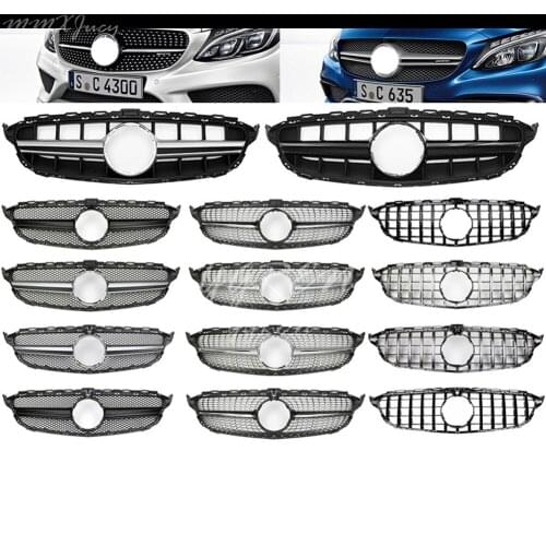 14 Kinds of ABS Car Stylish Look Grille Grill for 2015-2018 Mercedes Benz W205 C200 C300 C350