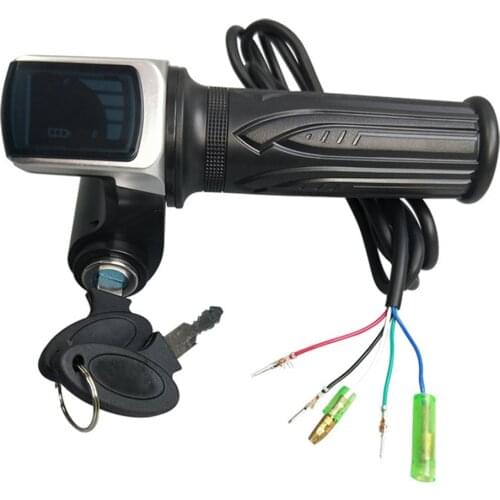 36V 48V 60V Durable Electric Scooter Throttle Grip With Key Lock Power Indicator E-bike Accessories Motor With LCD Display
