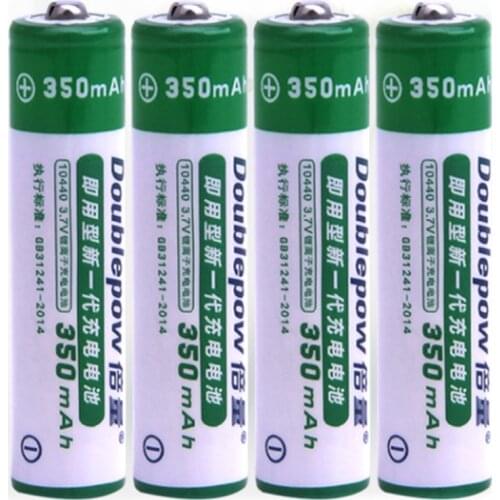 4pcs/lot Original 3.7v 350mAh AAA rechargeable battery 10440 lithium battery strong light flashlight rechargeable battery
