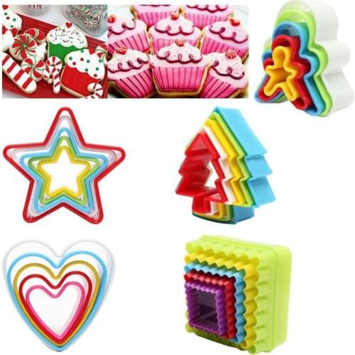 5 Pcs Different Size Christmas Tree Cookie Cutter 3D Cake Biscuit Baking Mould DIY Fondant Decorating Tools Dropshipping