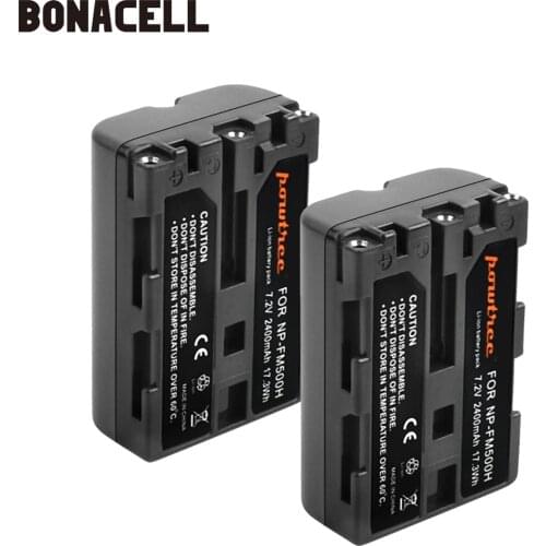 Bonacell 2400mAh NP-FM500H NP FM500H NPFM500H Camera Battery For Sony A57 A58 A65 A77 A99 A550 A560 A580 Battery L50