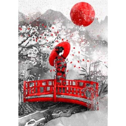 Full Square/Round Drill 5D DIY Diamond Painting "Japanese Woman" 3D Rhinestone Embroidery Cross Stitch 5D Home Decor Gift