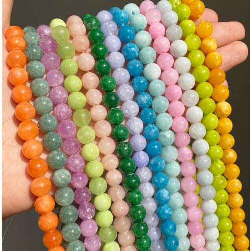 4-12mm Natural Jades Chalcedony Angelite Stone Beads Round Loose Spacer Beads for Jewelry Making DIY Necklace Bracelet 15inch