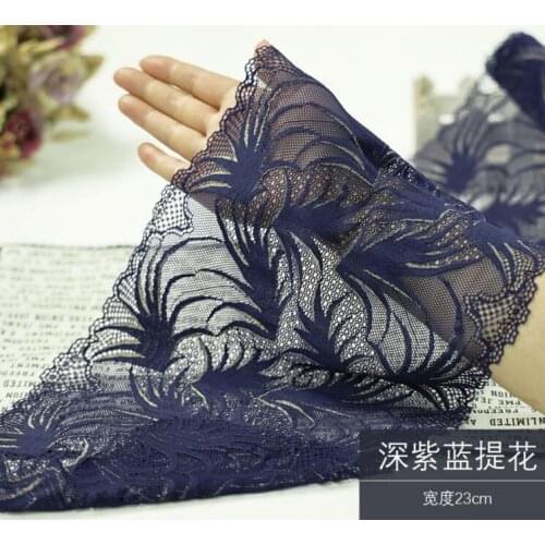 1 Meter deep purple stretch lace sewing applique elastic trim lace garter bra underwear wedding decoration accessories 25cm