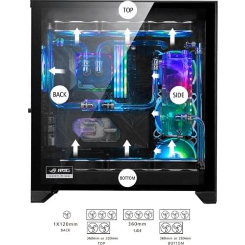 LIAN LI ROG Certified Computer Case Support E-ATX/ATX/M-ATX/ITX Motherboard O11D XL