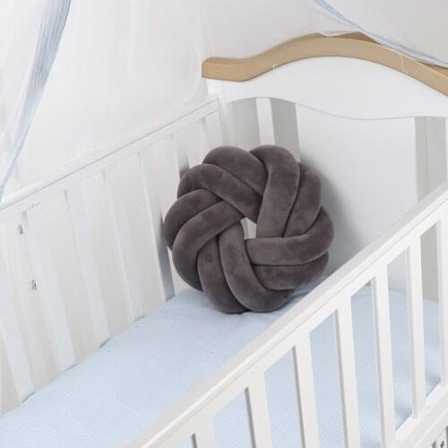 Baby Room Decoration Soft Backrest Handmade Cushion Braided Knot Pillow Bed Bumper For Newborns Infant Protector INS Photography