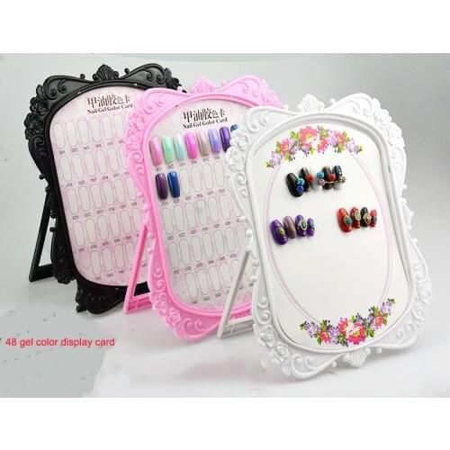 Double-sided 48 Tips Nail Gel Polish Color Card Nail display full color rack card boards practice 3 colors Show case books