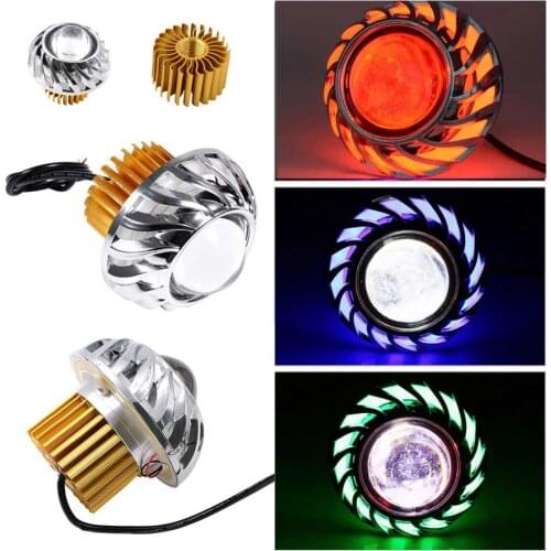 Dual Halo Angel Devil Eye Motorcycle Headlight DC12V-85V Moto Projector Lamp Hi/Lo Beam LED Fog Spot Light Motorbike Accessories