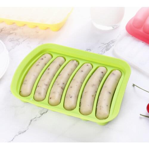 1PCS Kitchen Sausage Maker Mould 6 Grids Silicone DIY Ham Hot Dog Making Mould Household Sausages Cake Baking Tools Molds