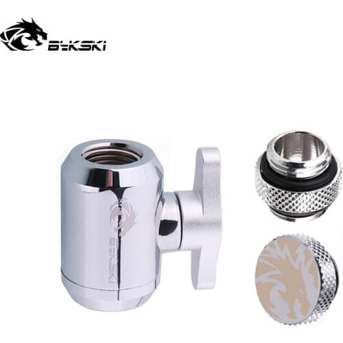 BYKSKI Water Valve Switch Kit Double Inner G1/4 Thread Double Female Water Cooler System / Switch+Glug+Male to Male Fitting