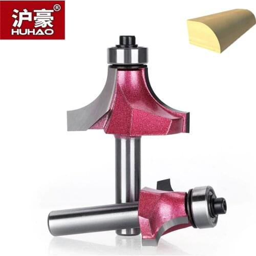HUHAO 1pc Shank 8mm Radius Round Cove Box Bit CNC Round Nose Carbide Router Bits With Bearing For Wood Woodworking Endmill