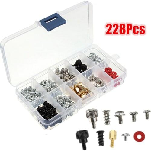 Mayitr 228Pcs DIY Screw Assortment Kit Computer PC Screws Set With case For Motherboard Case Fan CD-ROM Hard Disk