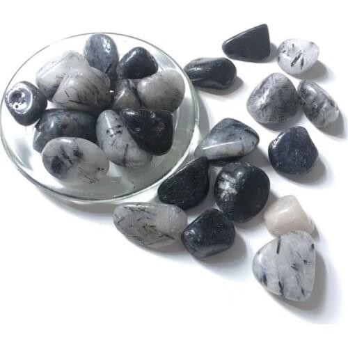 Natural Black Tourmaline Tumbled Stone Crystals Healing Gemstones For Decoration