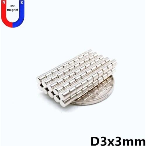 200/1000/5000pcs 3x3 mm magnet disc strong rare earth permanent 3*3 neodymium magnet fridge 3x3 magnet NdFeB magnetic material