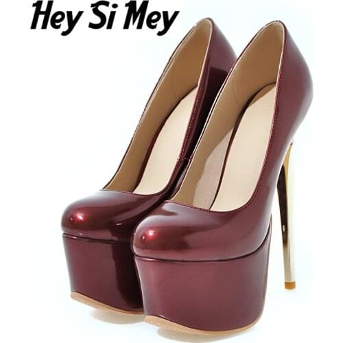 Sexy Extreme 16cm High Heels Platform Shoes Woman Large Size 44 45 Brand Red Blue Womens Heels Pumps Party Weeding Shoes Women