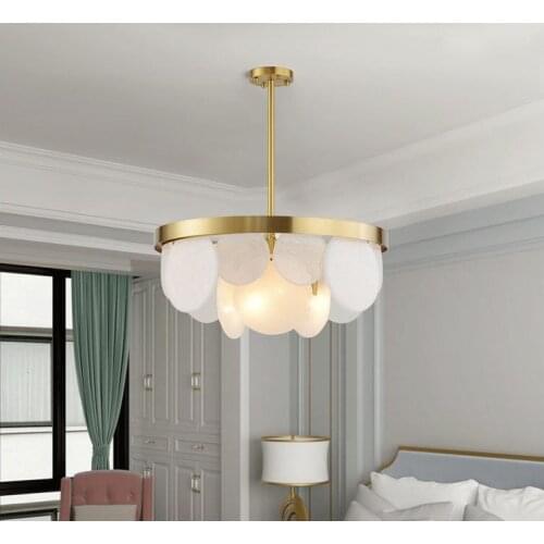 Post-modern art glass metal model room villa living room fashion crystal glass pendant lamp