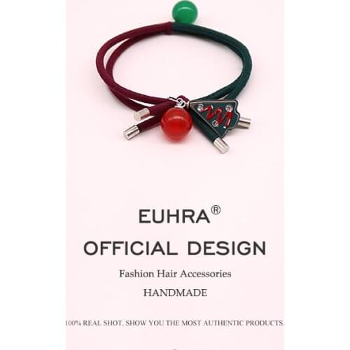 3 Colors Elastic Hair Band Snowman Christmas Tree Santa Claus Jingle Bell XMAS Reindeer Women Girls Hairband Rubber Band Scrunch