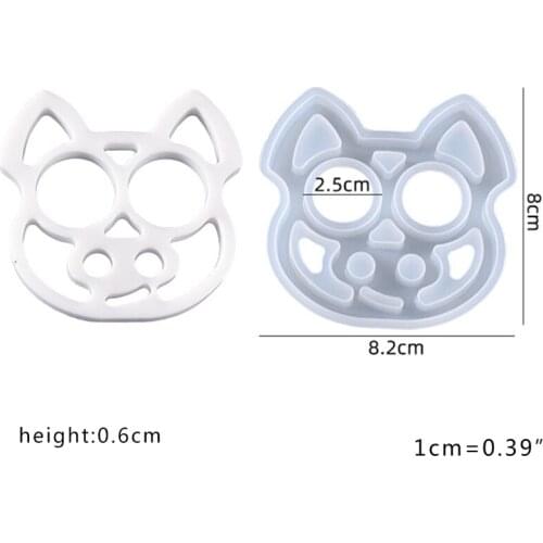 Crystal Epoxy Resin Mold Cartoon Animals Keychain Pendant Casting Silicone Mould F3MD