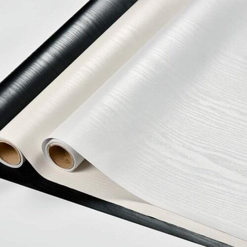 Renovation Wood Grain PVC Self-Adhesive Wallpapers Old Wardrobe Furnitures Sticker Vinyl Stripe Wall Stickers for Walls In Rolls