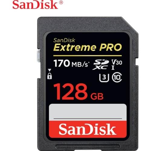 SanDisk Extreme PRO SDHC SDXC UHS-I Card 64GB 128GB 256GB Up To 170 MB/s Class10 C10 U3 V30 UHS-I 4K 32GB 95MB/s For Camera