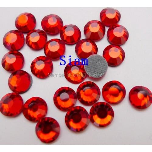 Siam color SS6~SS30 Flatback Hot Fix Crytal DMC Rhinestone loose bead Bag shoe Nail phone clothing decoration iron-on rinestones