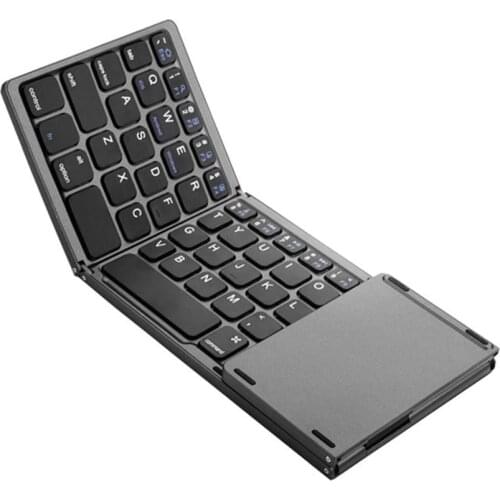 Mini Folding Touch Mouse Keyboard Wireless Bluetooth Keyboard With Touchpad For Laptops Tablet Pc ipad Android ios Mobile Phones
