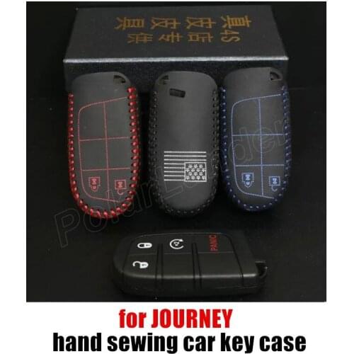 Only Red hand sewing factory wholesale leather car key case leather car key cases DIY fit for 13 DODGE JOURNEY factory price