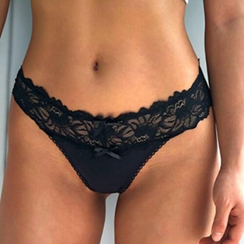 Female Thong Hot Sexy Floral Lace Briefs Panties Women Seamless M XL Temptation Low-waist Womens Underwear Sexy G-strings Thongs