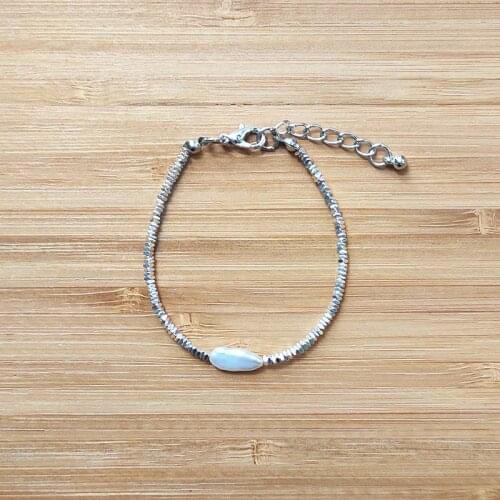 Women exquisite silver-color beads bracelet handmade adjustable beaded bangle irregular pearl embellishment jewelry gifts 2020