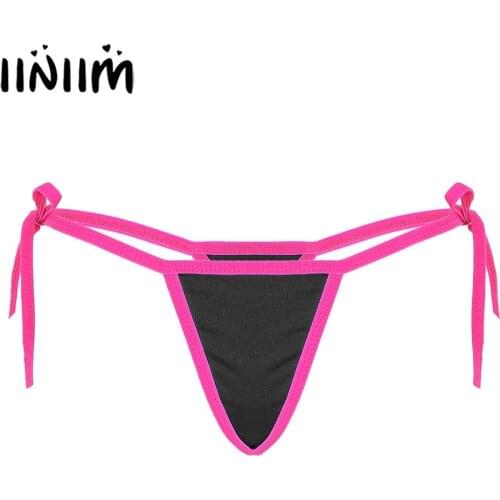 Women Micro Lingerie Bikini Panties Tie-Side Sexy Underwear T-Back Mini Thong Briefs Femme Underwear Underpants