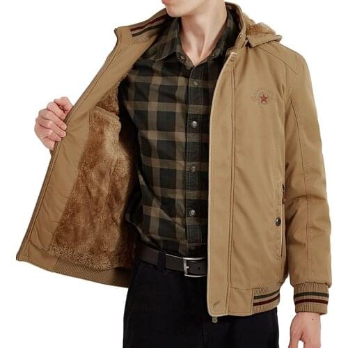 7XL 8XL Winter Parkas Men Windbreaker Thick Warm Fleece Coat Male Military Jacket Men Wool Liner Hooded Collar Chaquetas Hombre