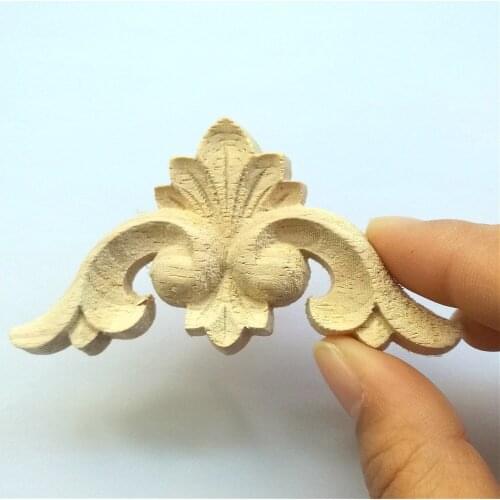 4PCS Retro Vintage Unpainted Wood Carved Decal Wedding Decoration Accessories Rustic Home Marriage Decoration