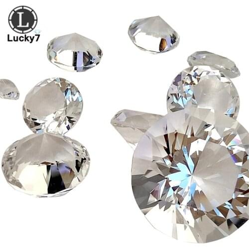 40mm crystal pointed bottom transparent glass diamond artificial K9 colored glass crystal diamond jewel genstones display