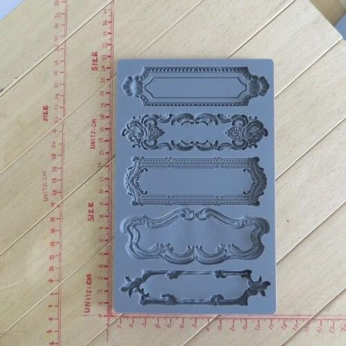 5 patterns a piece silicone mould for fondant cake Vintage Art Decor Molds food grade mold for cake decorations