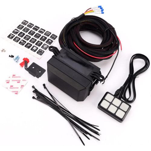 6 Gang Switch Panel Electronic Relay System Circuit Control Box Waterproof Fuse Relay Box Wiring Harness Assemblies For Car Auto