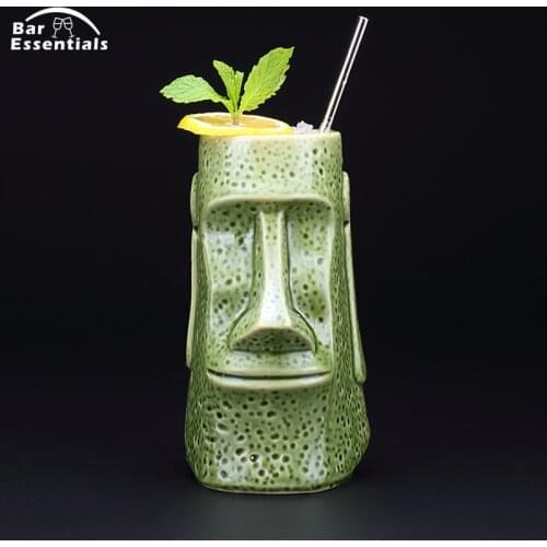 620ml Ceramic Tiki Mug Creative Porcelain Beer Wine Cup Easter Islander Bar Tool