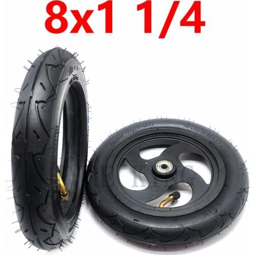 8X1 1/4 Inner Outer Tire 8 Inch Pneumatic Wheel Tyre for Mini Electric Scooter Baby Carriage Wheel Replacement Parts