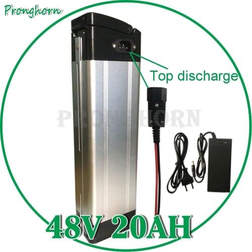 Top Discharge 48V 8Ah 10Ah 13Ah 15Ah 16AH 20Ah Electric Bike Silver Fish Battery For 48V 500W 1000W E-Bike Kits with BMS+Charger