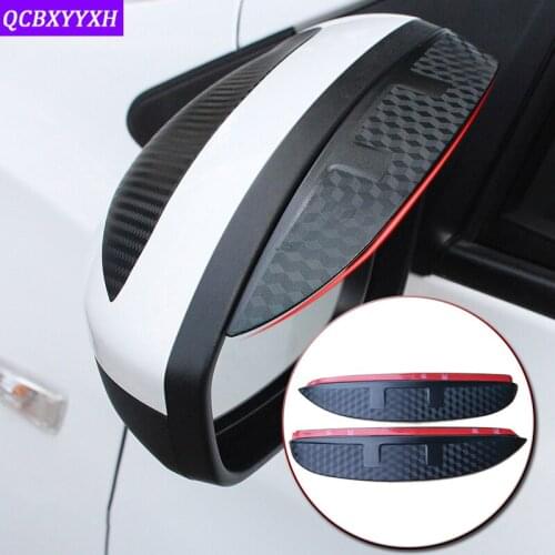 Car-styling Fit For Ford Kuga Escape 2014-2018 Carbon Fiber Pattern Car Rearview Mirror Eyebrow Rain Gear Shield Anti-rain Cover