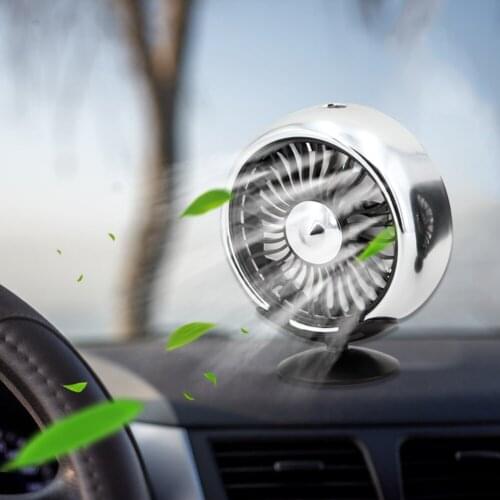 5V Head Fan Car Air Fan Accessories USB Car Air Vent Clip Fan with Detacha Base LED Backlit for 12V 24V Vehicle