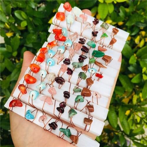 Chakra Healing Crystals Stones Beads Wire Wrapped Raw Selenite Stick Wand for Yoga Meditation