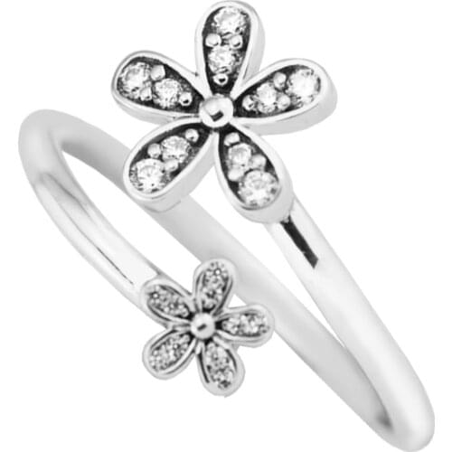 Dazzling Daisies Ring 100% Authentic 925 Sterling-Silver-Jewelry Free Shipping